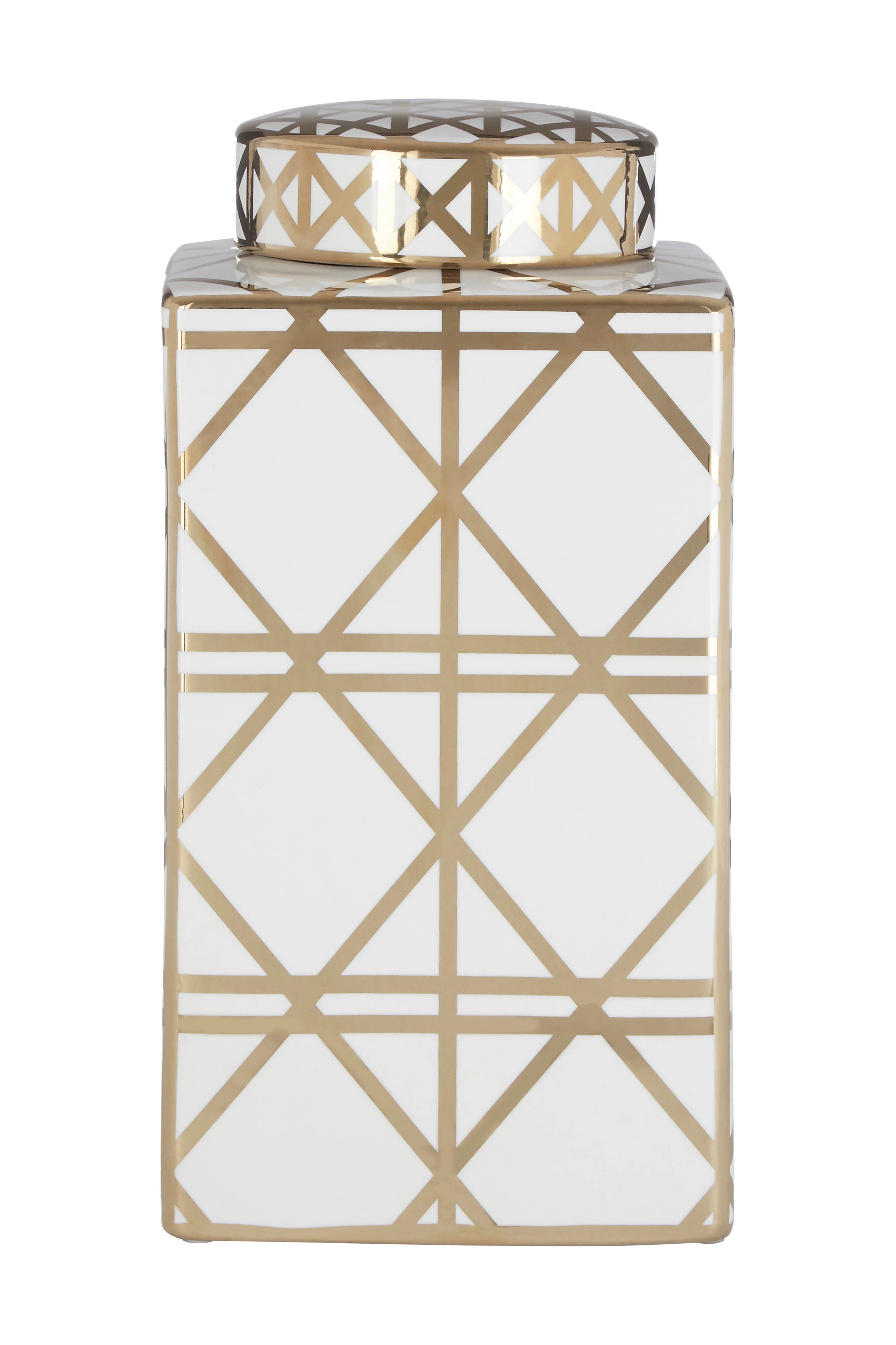 Merola White & Gold Ceramic Jar | Small